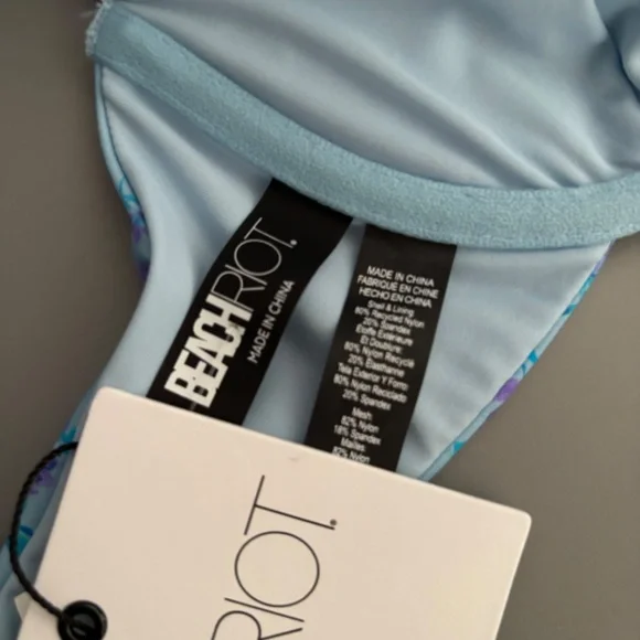 Beach Riot Swim Drea Bikini Top Iris Petal Ruffle Tulle Nwt - Picture 5 of 5